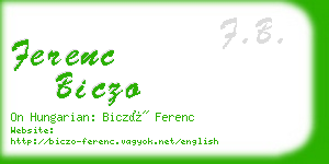 ferenc biczo business card